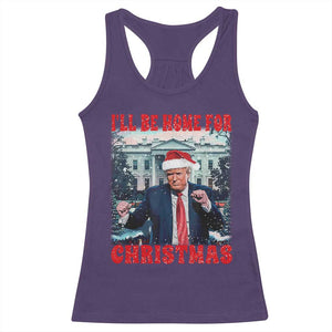 Christmas Dancing Trump Racerback Tank Top I'll Be Home For Xmas Viral Dances White House Retro Vintage TS02 Purple Print Your Wear