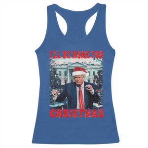 Christmas Dancing Trump Racerback Tank Top I'll Be Home For Xmas Viral Dances White House Retro Vintage TS02 Royal Blue Print Your Wear