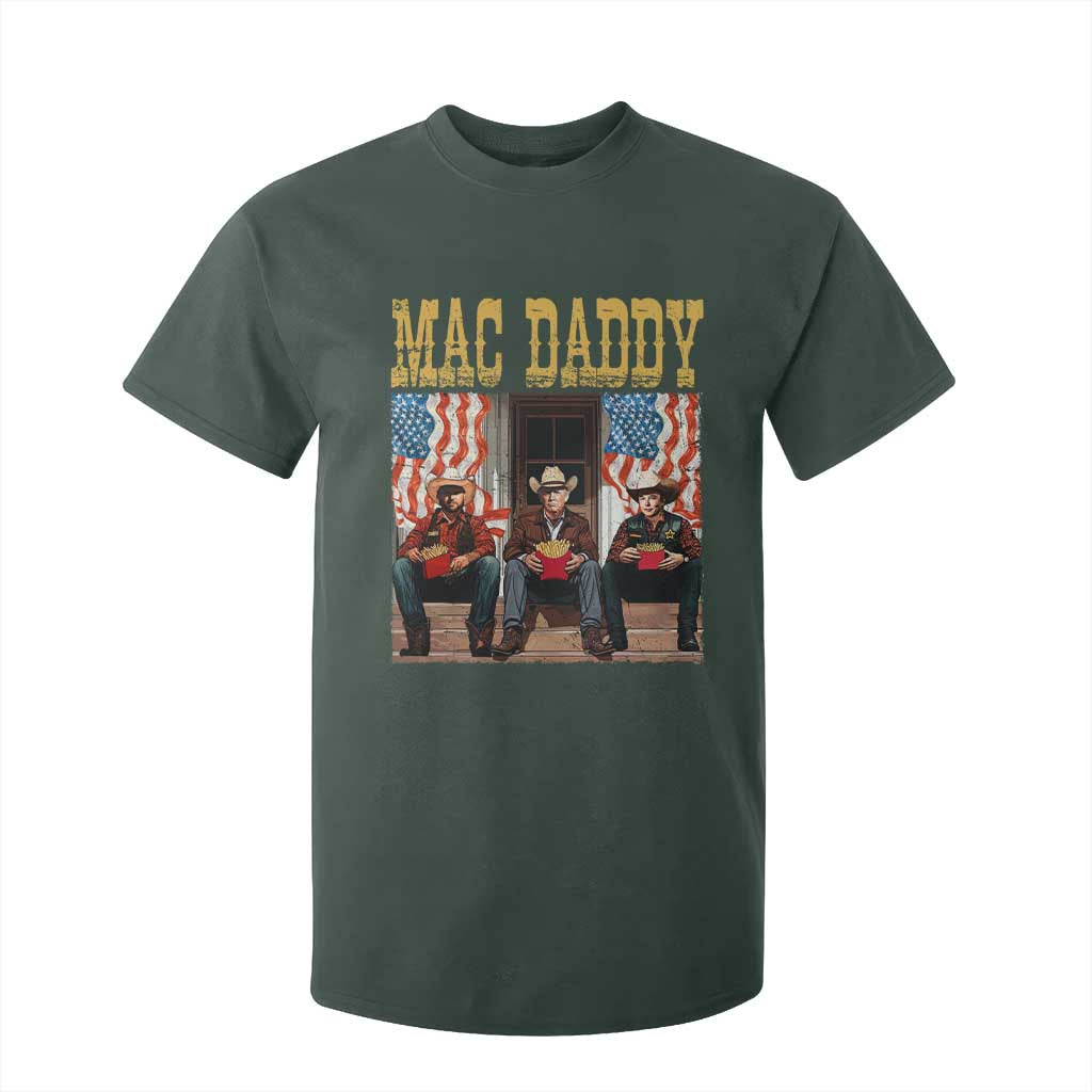 Mac Daddy T Shirt For Kid Trump Vance Elon 2025 American Flag TS02 Dark Forest Green Print Your Wear
