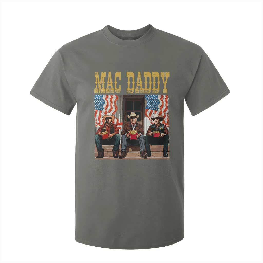 Mac Daddy T Shirt For Kid Trump Vance Elon 2025 American Flag TS02 Military Green Print Your Wear