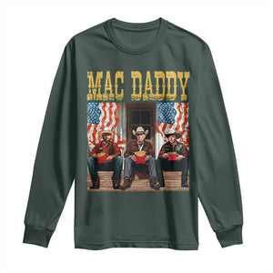 Mac Daddy Long Sleeve Shirt Trump Vance Elon 2025 American Flag TS02 Dark Forest Green Print Your Wear