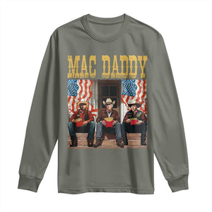 Mac Daddy Long Sleeve Shirt Trump Vance Elon 2025 American Flag TS02 Military Green Print Your Wear