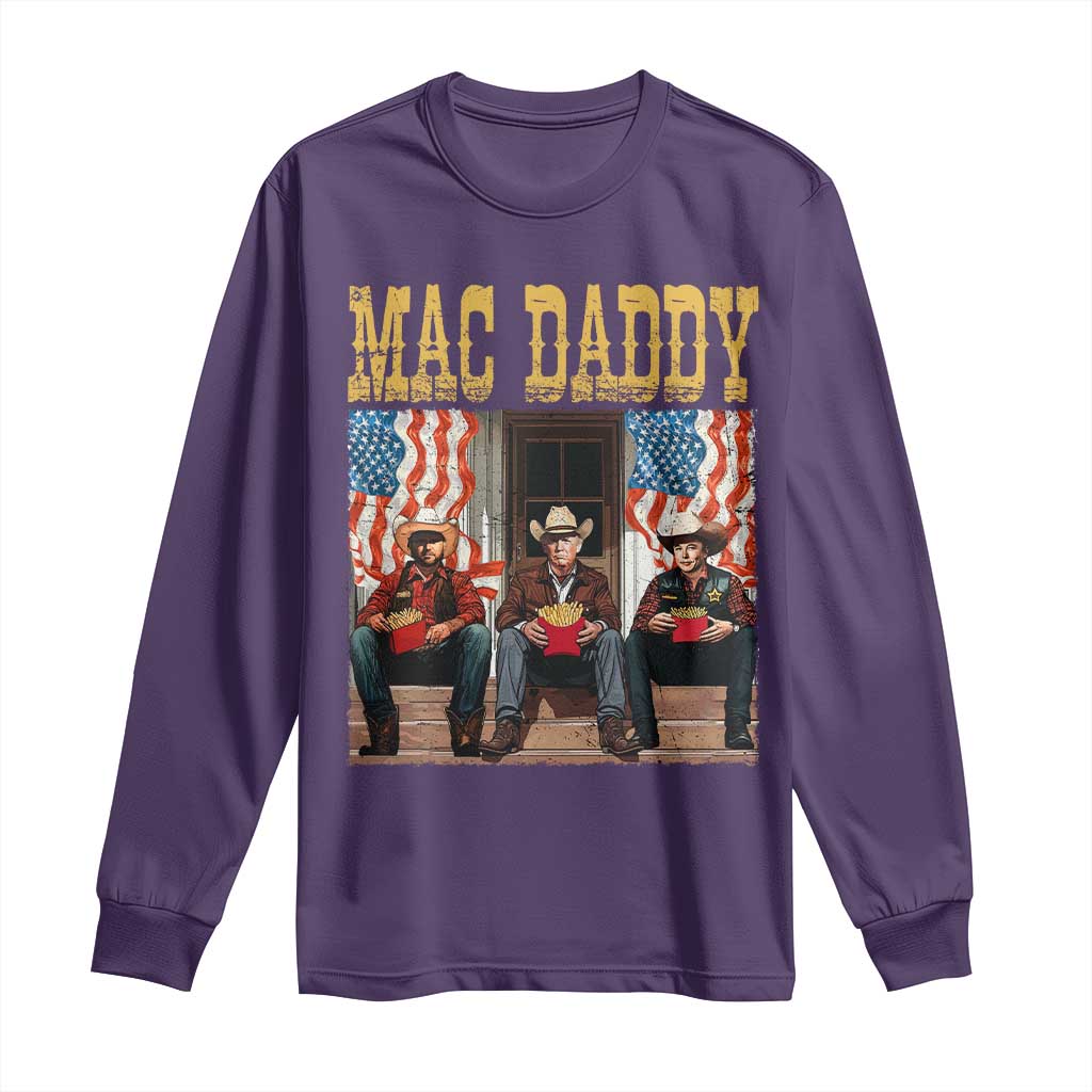 Mac Daddy Long Sleeve Shirt Trump Vance Elon 2025 American Flag TS02 Purple Print Your Wear