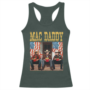 Mac Daddy Racerback Tank Top Trump Vance Elon 2025 American Flag TS02 Dark Forest Green Print Your Wear