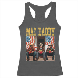 Mac Daddy Racerback Tank Top Trump Vance Elon 2025 American Flag TS02 Dark Heather Print Your Wear