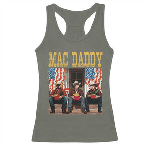 Mac Daddy Racerback Tank Top Trump Vance Elon 2025 American Flag TS02 Military Green Print Your Wear