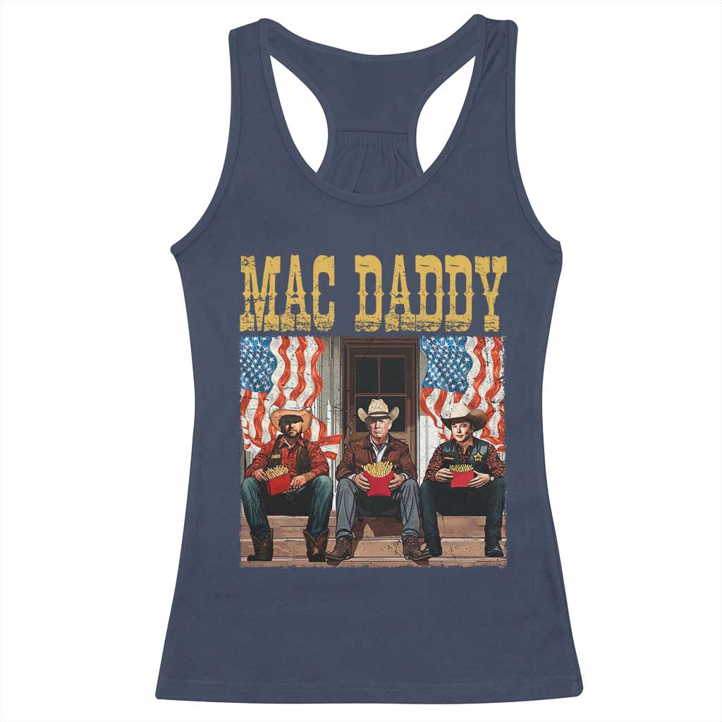 Mac Daddy Racerback Tank Top Trump Vance Elon 2025 American Flag TS02 Navy Print Your Wear