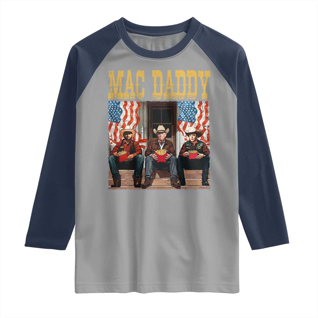 Mac Daddy Raglan Shirt Trump Vance Elon 2025 American Flag TS02 Sport Gray Navy Print Your Wear