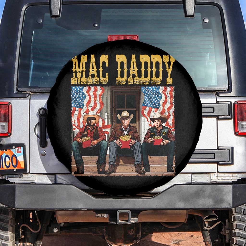 Mac Daddy Spare Tire Cover Trump Vance Elon 2025 American Flag TS02 No hole Black Print Your Wear