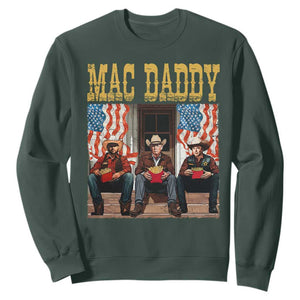 Mac Daddy Sweatshirt Trump Vance Elon 2025 American Flag TS02 Dark Forest Green Print Your Wear