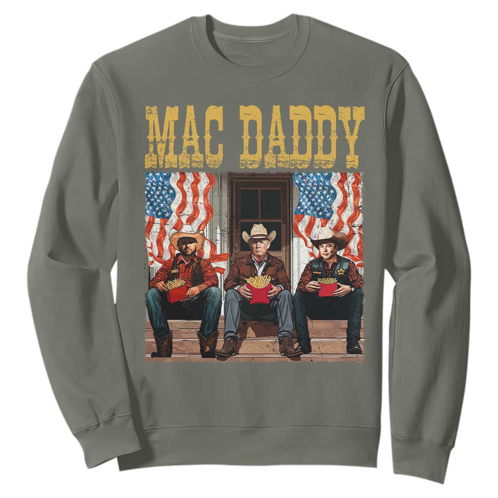 Mac Daddy Sweatshirt Trump Vance Elon 2025 American Flag TS02 Military Green Print Your Wear