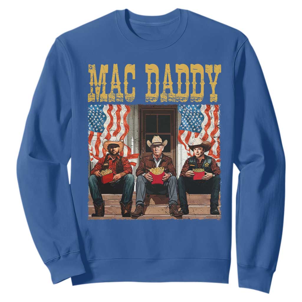 Mac Daddy Sweatshirt Trump Vance Elon 2025 American Flag TS02 Royal Blue Print Your Wear