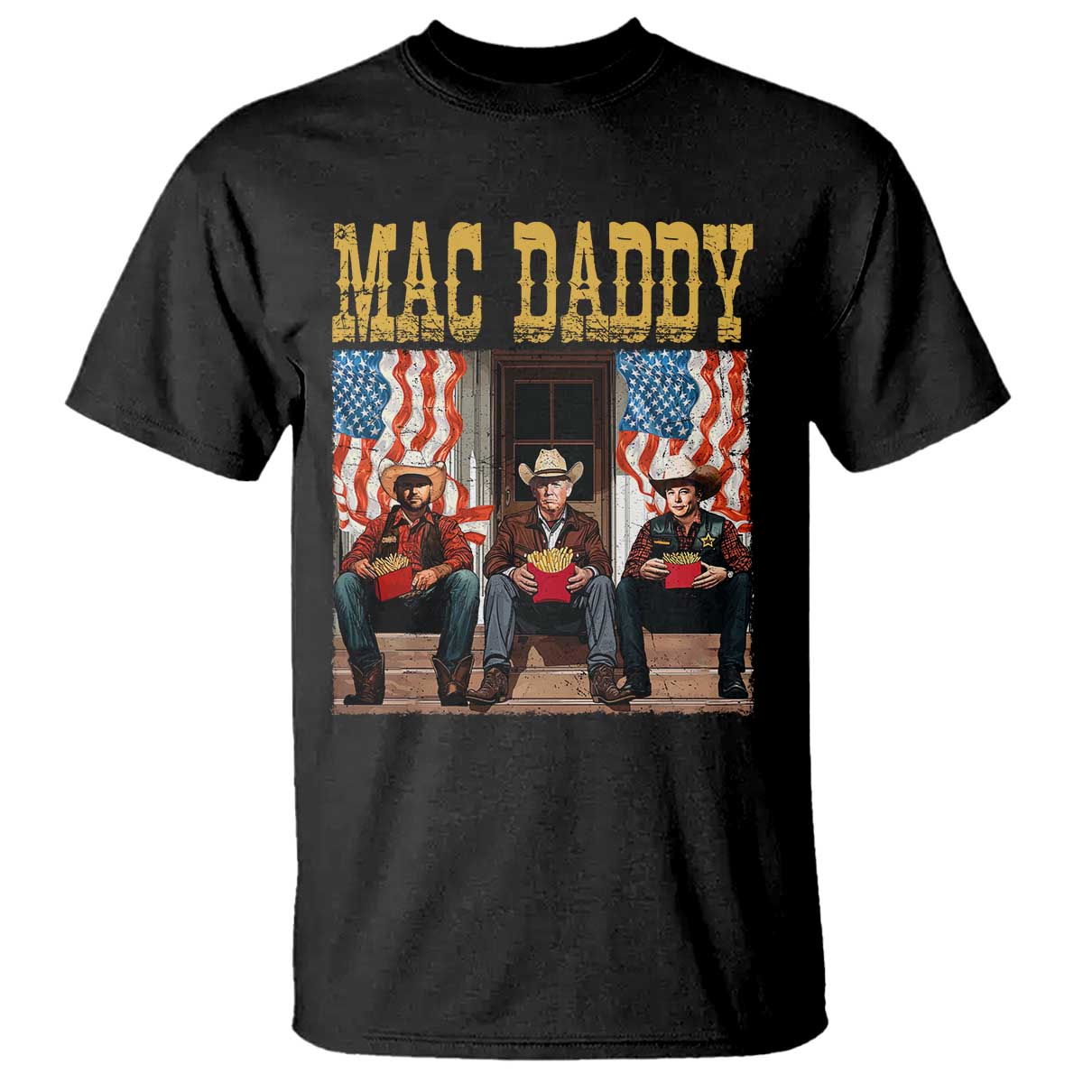 Mac Daddy T Shirt Trump Vance Elon 2025 American Flag TS02 Black Print Your Wear
