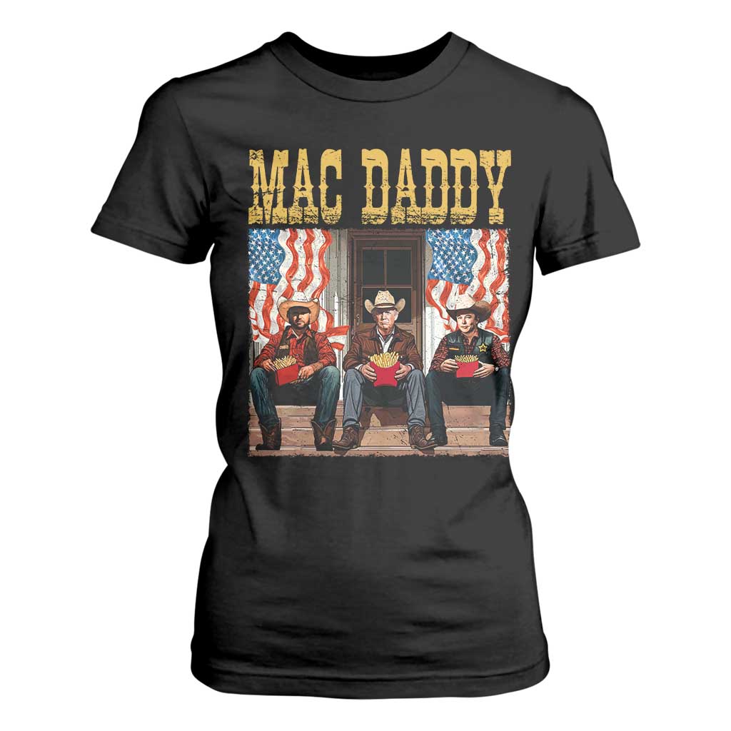 Mac Daddy T Shirt For Women Trump Vance Elon 2025 American Flag TS02 Black Print Your Wear