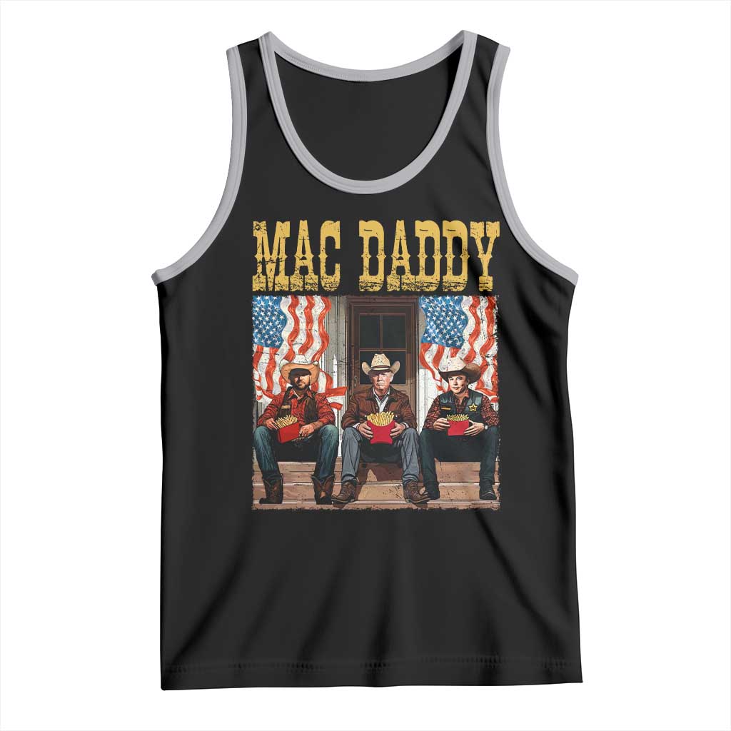 Mac Daddy Tank Top Trump Vance Elon 2025 American Flag TS02 Black Athletic Heather Print Your Wear