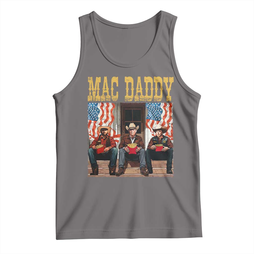 Mac Daddy Tank Top Trump Vance Elon 2025 American Flag TS02 Deep Heather Print Your Wear