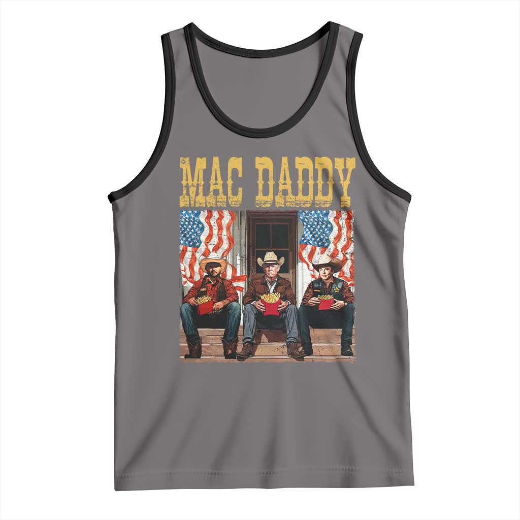 Mac Daddy Tank Top Trump Vance Elon 2025 American Flag TS02 Deep Heather Black Print Your Wear