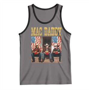 Mac Daddy Tank Top Trump Vance Elon 2025 American Flag TS02 Deep Heather Black Print Your Wear