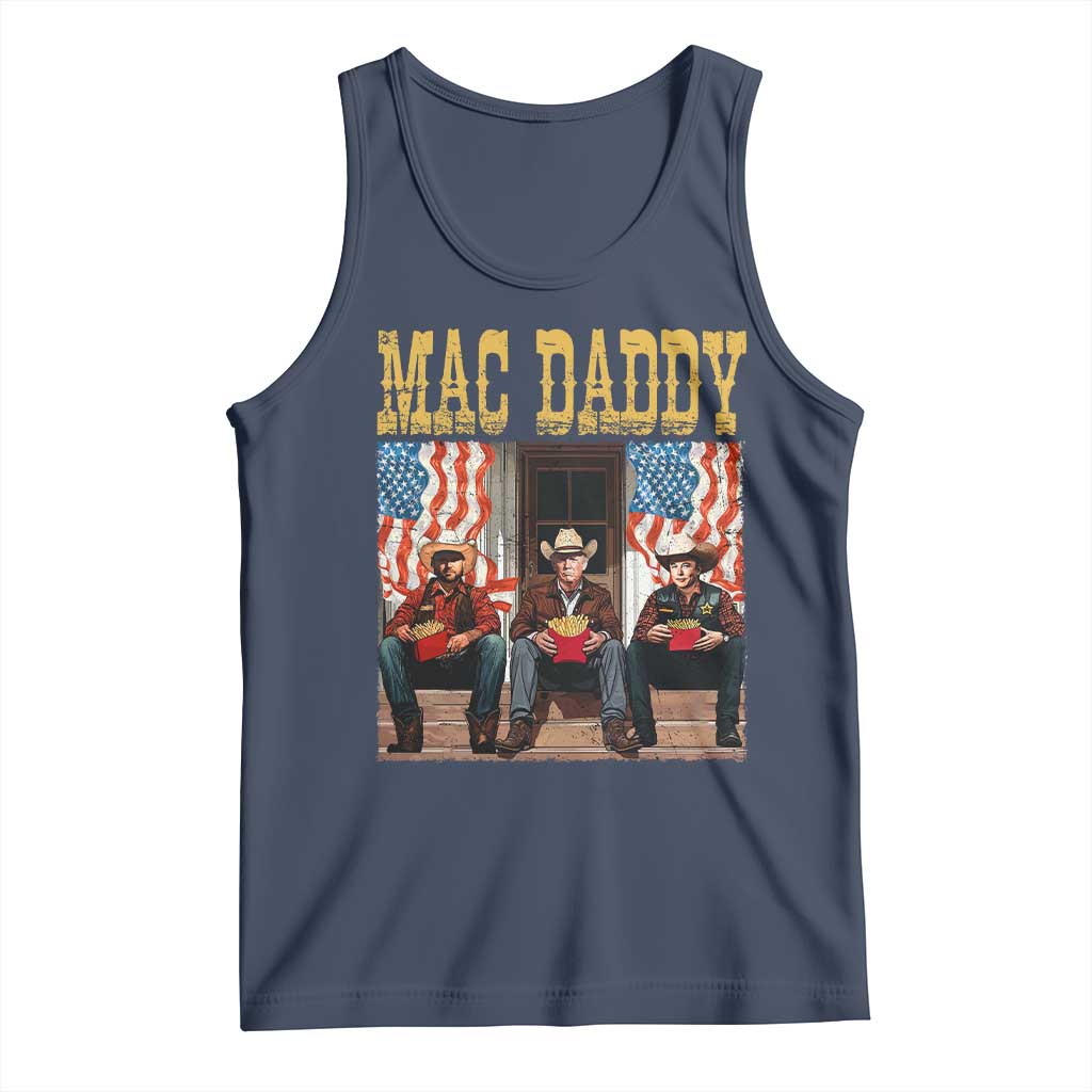 Mac Daddy Tank Top Trump Vance Elon 2025 American Flag TS02 Navy Print Your Wear
