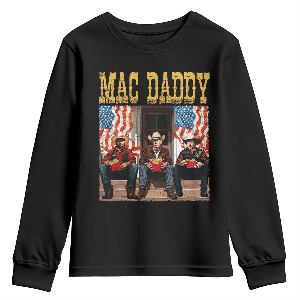 Mac Daddy Youth Sweatshirt Trump Vance Elon 2025 American Flag TS02 Black Print Your Wear