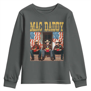 Mac Daddy Youth Sweatshirt Trump Vance Elon 2025 American Flag TS02 Dark Heather Print Your Wear