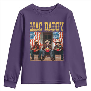 Mac Daddy Youth Sweatshirt Trump Vance Elon 2025 American Flag TS02 Purple Print Your Wear