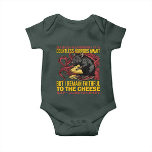 Funny Japanese Rat Lover Baby Onesie I Remain Faithful To The Cheese Retro Vintage Japan TS02 Print Your Wear