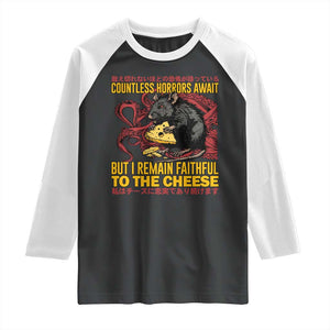 Funny Japanese Rat Lover Raglan Shirt I Remain Faithful To The Cheese Retro Vintage Japan TS02 Black White Print Your Wear