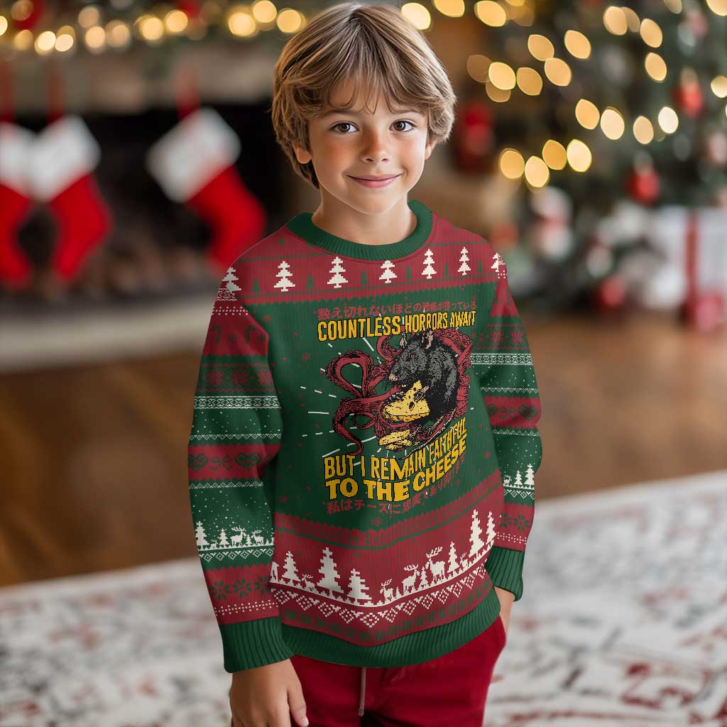 Funny Japanese Rat Lover Ugly Christmas Sweater I Remain Faithful To The Cheese Retro Vintage Japan TS02 Christmas Print Your Wear