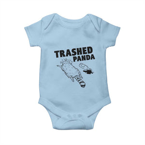 Funny Trashed Panda Baby Onesie Drunk Raccoon Meme Hot Mess TS02 Light Blue Print Your Wear