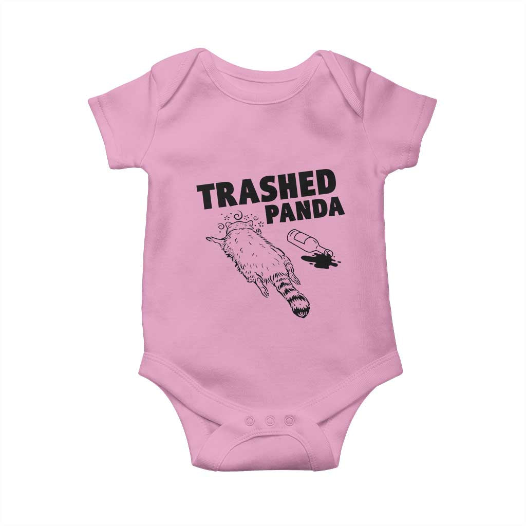 Funny Trashed Panda Baby Onesie Drunk Raccoon Meme Hot Mess TS02 Light Pink Print Your Wear
