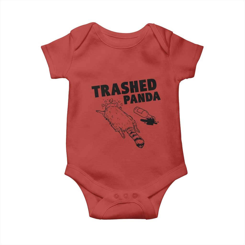 Funny Trashed Panda Baby Onesie Drunk Raccoon Meme Hot Mess TS02 Red Print Your Wear