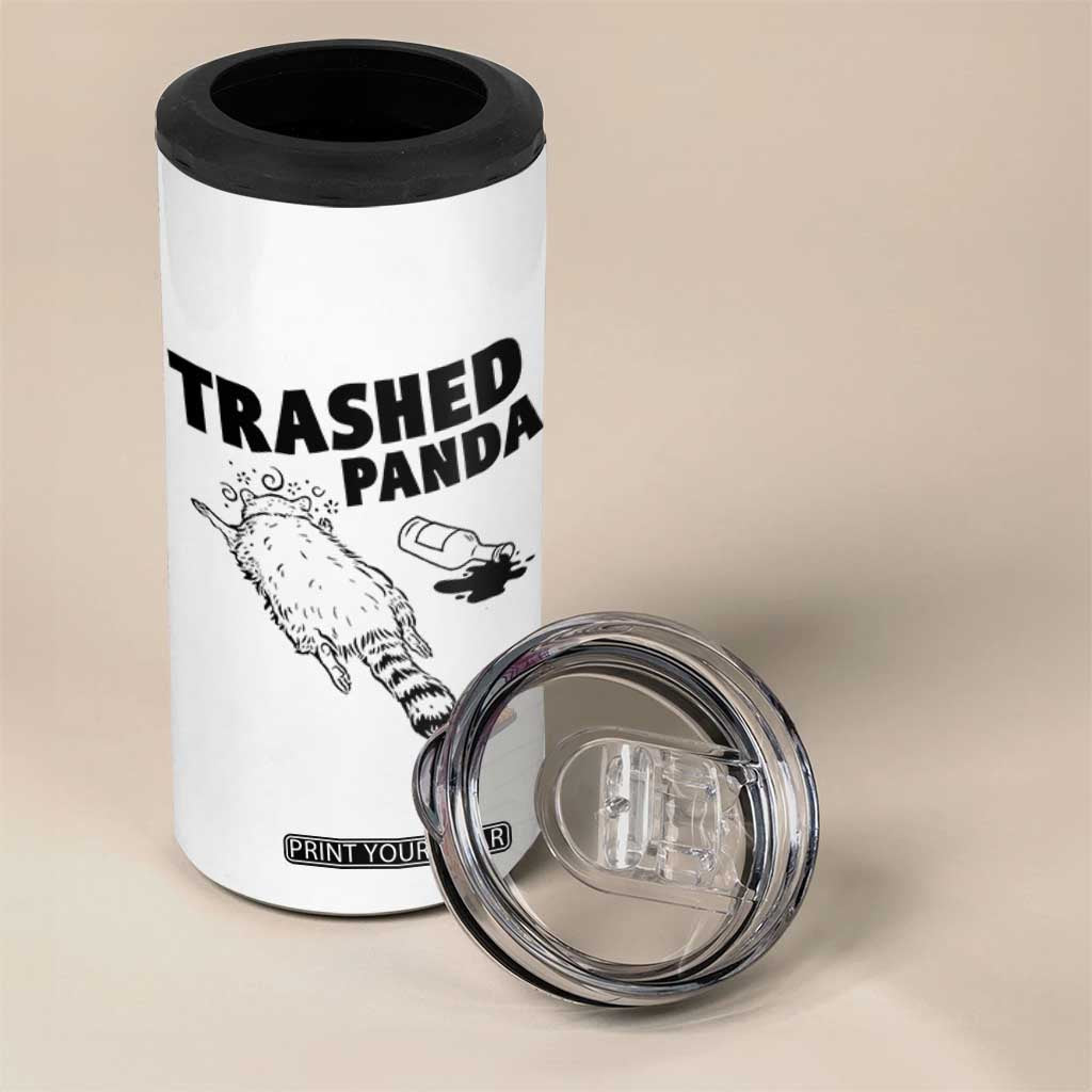 Funny Trashed Panda 4 in 1 Can Cooler Tumbler Drunk Raccoon Meme Hot Mess TS02 Print Your Wear