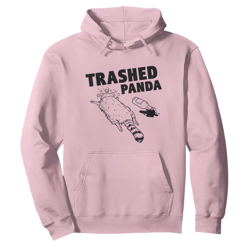 Funny Trashed Panda Hoodie Drunk Raccoon Meme Hot Mess TS02 Light Pink Print Your Wear