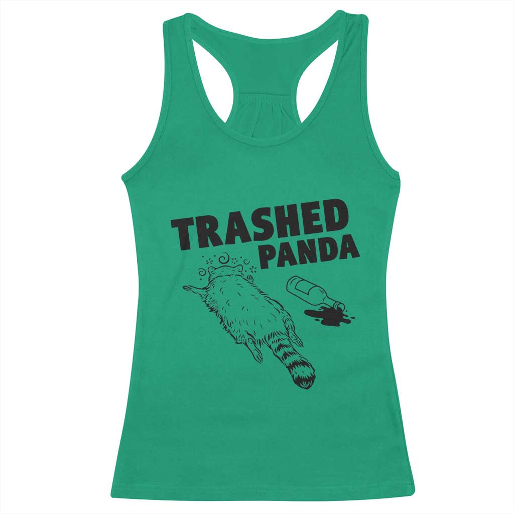 Funny Trashed Panda Racerback Tank Top Drunk Raccoon Meme Hot Mess TS02 Irish Green Print Your Wear