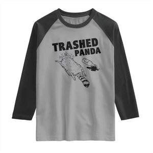 Funny Trashed Panda Raglan Shirt Drunk Raccoon Meme Hot Mess TS02 Sport Gray Black Print Your Wear