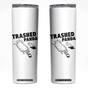 Funny Trashed Panda Skinny Tumbler Drunk Raccoon Meme Hot Mess TS02 White Print Your Wear