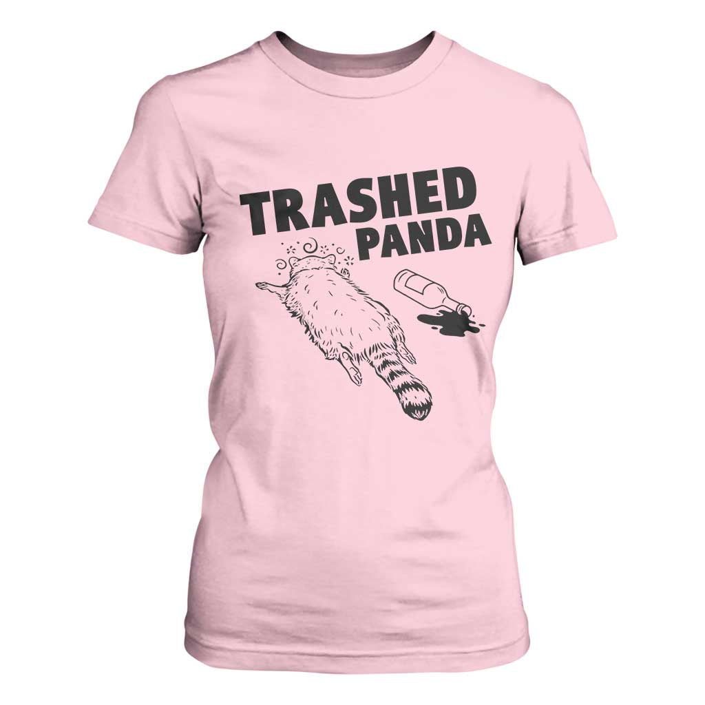Funny Trashed Panda T Shirt For Women Drunk Raccoon Meme Hot Mess TS02 Light Pink Print Your Wear