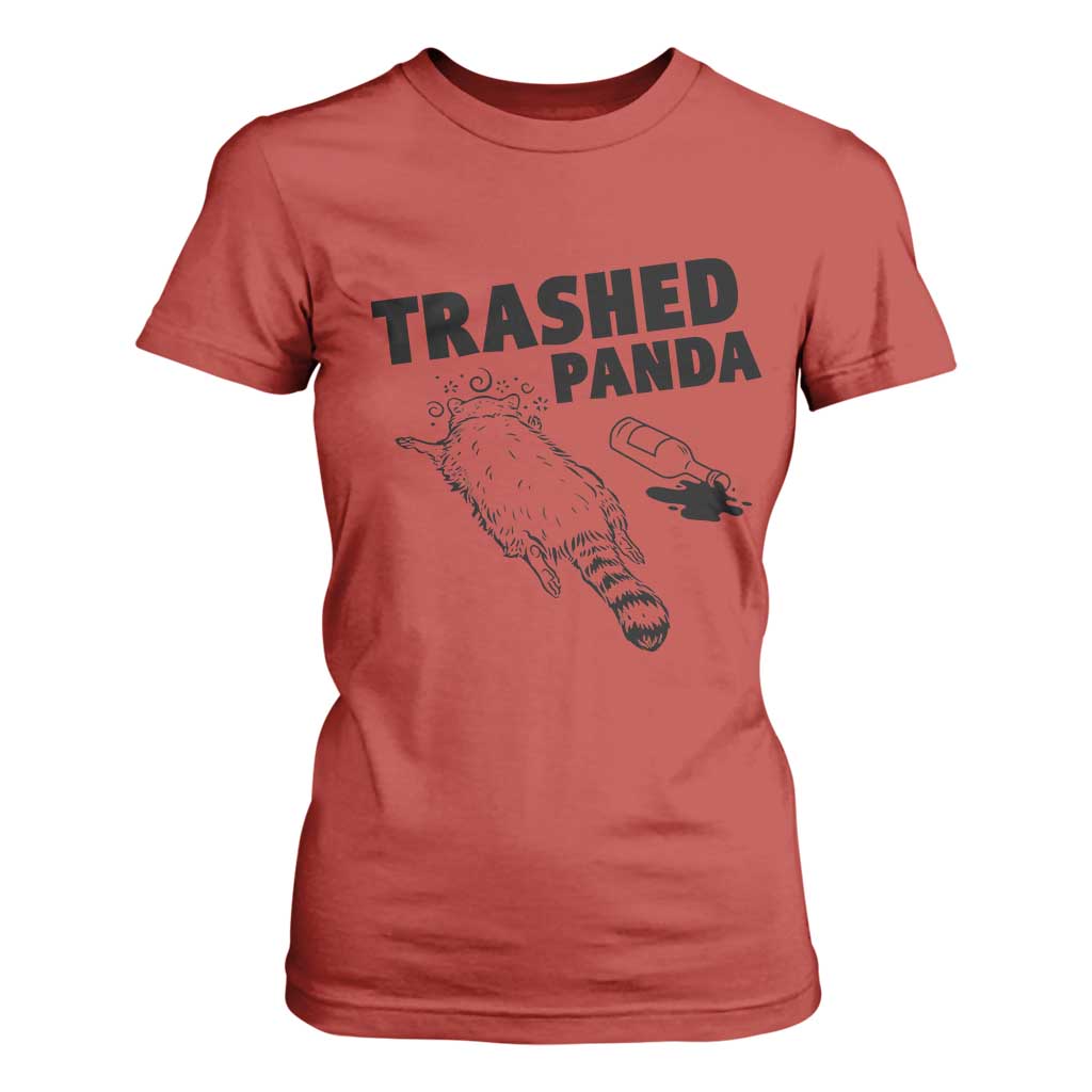 Funny Trashed Panda T Shirt For Women Drunk Raccoon Meme Hot Mess TS02 Red Print Your Wear