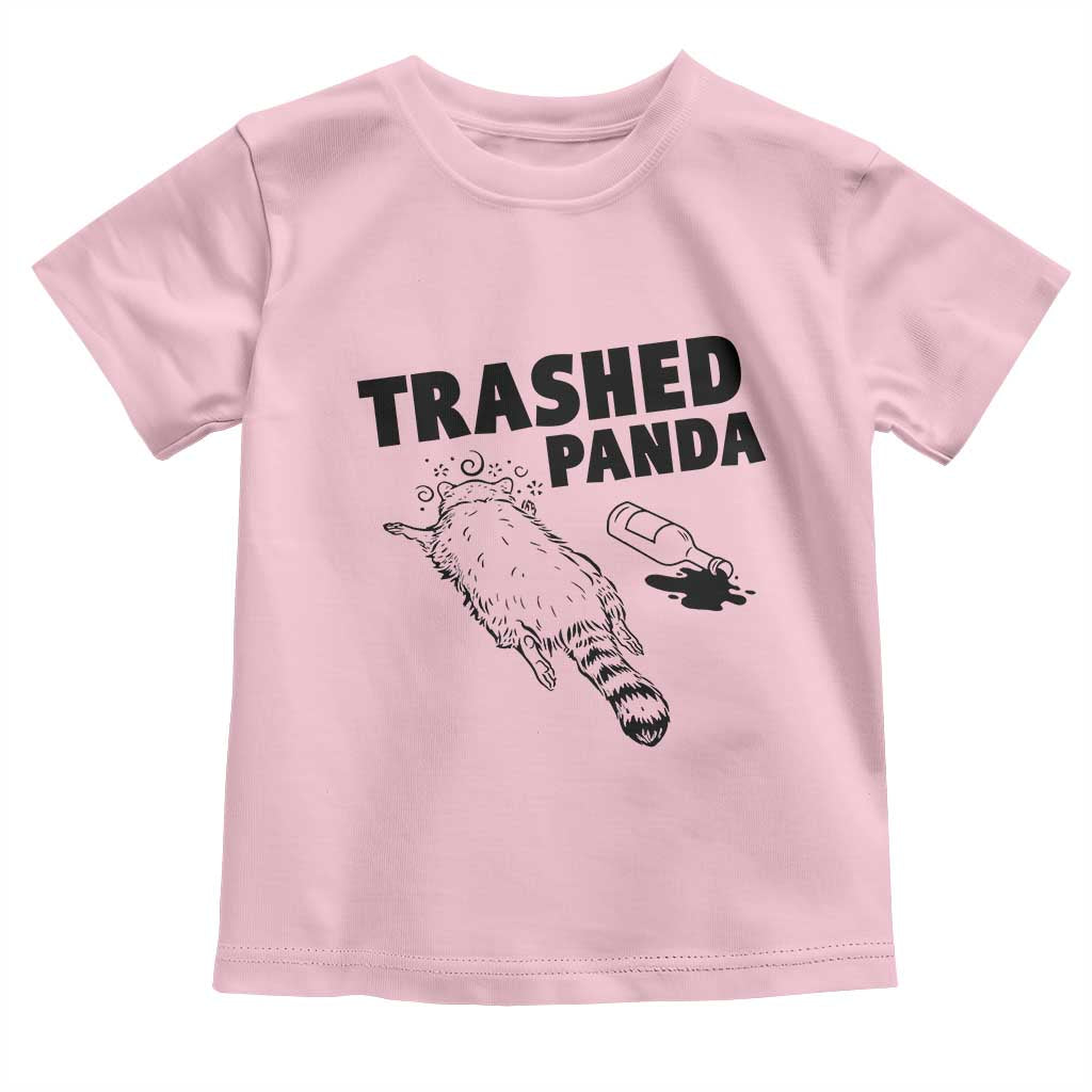 Funny Trashed Panda Toddler T Shirt Drunk Raccoon Meme Hot Mess TS02 Light Pink Print Your Wear