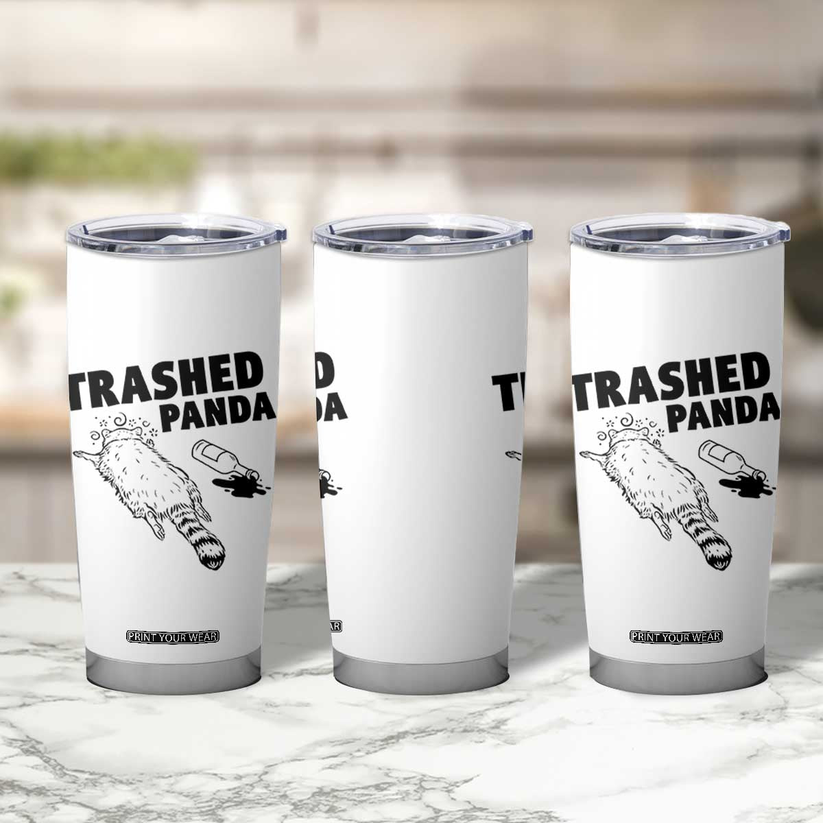Funny Trashed Panda Tumbler Cup Drunk Raccoon Meme Hot Mess TS02 Print Your Wear