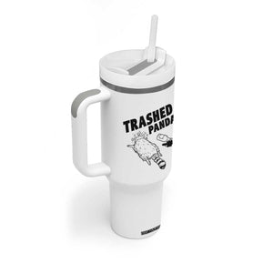 Funny Trashed Panda Tumbler With Handle Drunk Raccoon Meme Hot Mess TS02 Print Your Wear