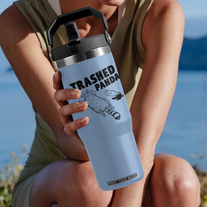 Funny Trashed Panda Flip Straw Tumbler Drunk Raccoon Meme Hot Mess TS02 One Size: 30 oz Light Blue Print Your Wear