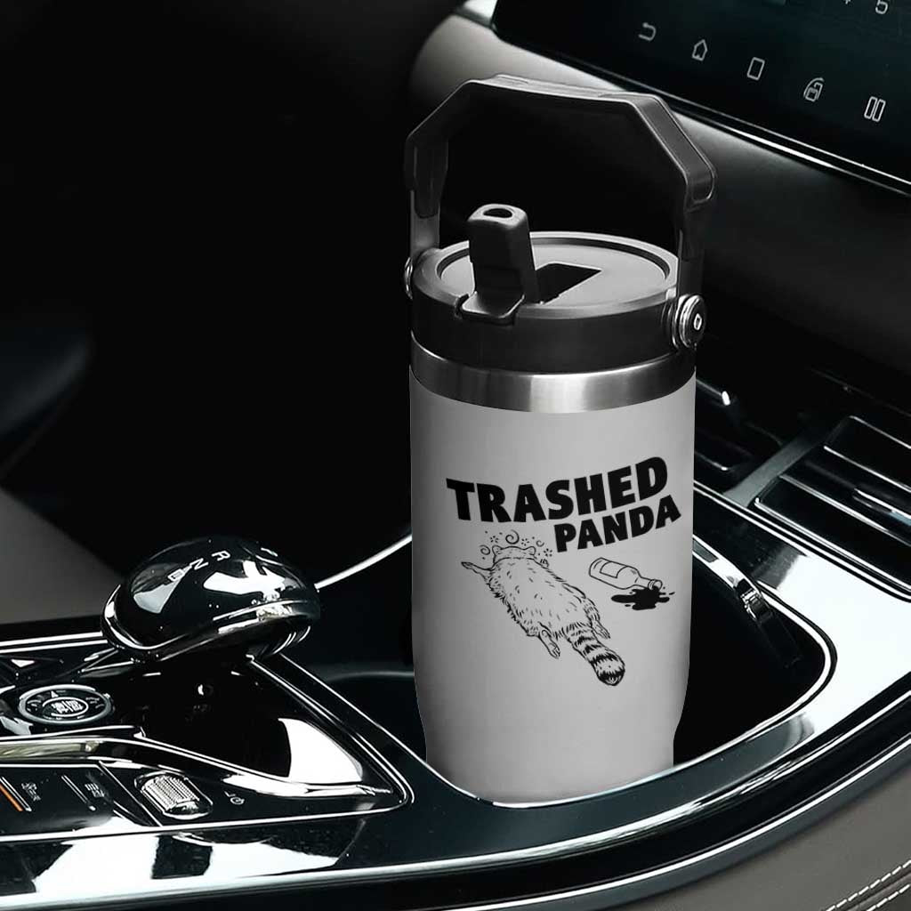 Funny Trashed Panda Flip Straw Tumbler Drunk Raccoon Meme Hot Mess TS02 Print Your Wear