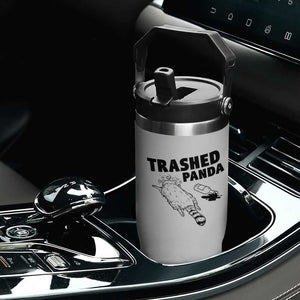 Funny Trashed Panda Flip Straw Tumbler Drunk Raccoon Meme Hot Mess TS02 Print Your Wear