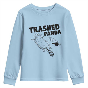 Funny Trashed Panda Youth Sweatshirt Drunk Raccoon Meme Hot Mess TS02 Light Blue Print Your Wear