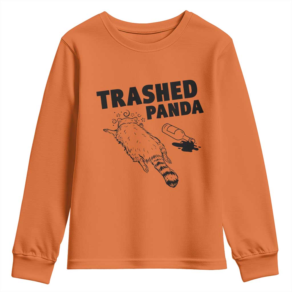 Funny Trashed Panda Youth Sweatshirt Drunk Raccoon Meme Hot Mess TS02 Orange Print Your Wear