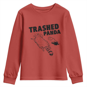 Funny Trashed Panda Youth Sweatshirt Drunk Raccoon Meme Hot Mess TS02 Red Print Your Wear