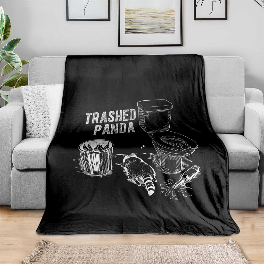 Funny Trashed Panda Throw Blanket Drunk Raccoon in Toilet Meme Hot Mess TS02 Print Your Wear
