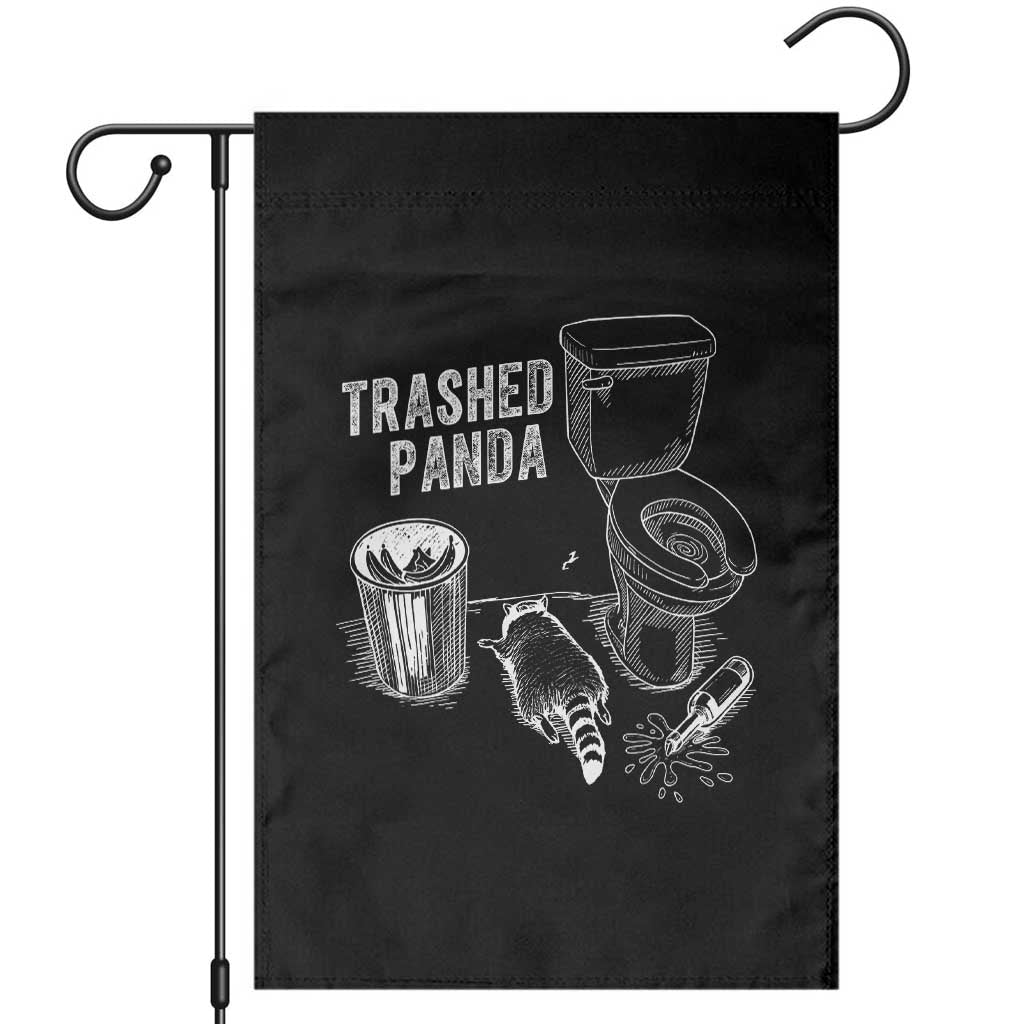 Funny Trashed Panda Garden Flag Drunk Raccoon in Toilet Meme Hot Mess TS02 Black Print Your Wear